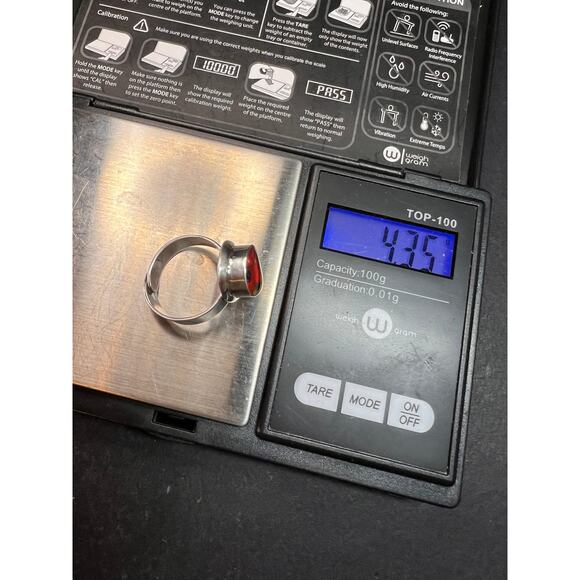 950 Silver Adjustable Huayruro Seed Resin Ring Peruvian Art Good Luck, Size 7 - Picture 8 of 8